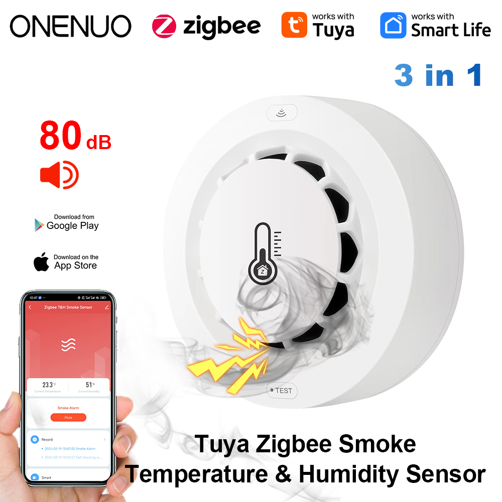 Smoke Detector Interconnected - Tuya Zigbee BT İki Bağlantılı Duman