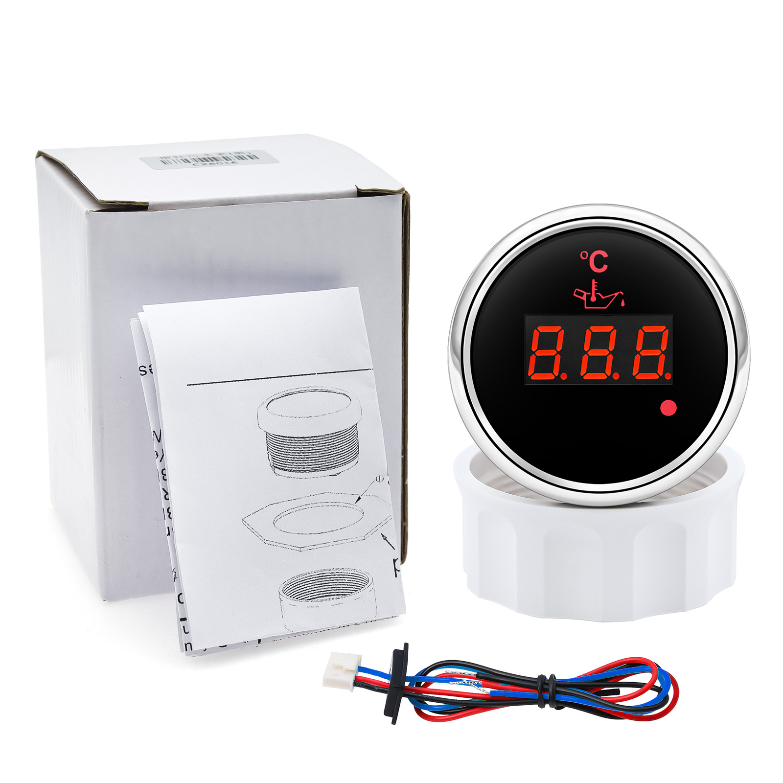 Dijital 52mm yağ sıcaklık ölçe - Water Alarm Sensor incelemesi ve fiyatı